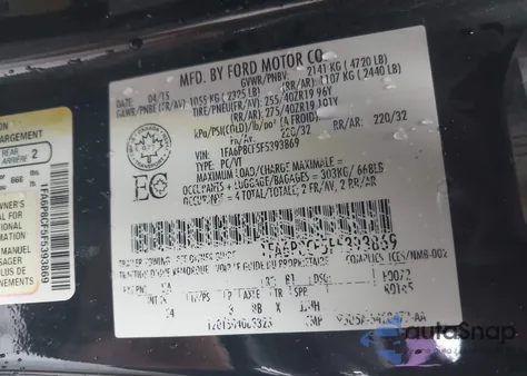 2015 Ford Mustang Gt Premium from USA, damaged, VIN 1FA6P8CF5F5393869